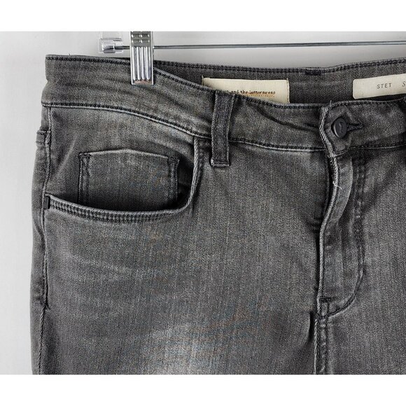 Pilcro & The Letterpress Jeans Womens 32x28 Gray Stet Skinny Leg Denim - Picture 3 of 10